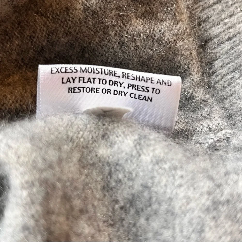 Eileen Fisher BLACK LABEL 100% Cashmere Cardigan L Gray LUXE Quiet Luxury Pocket